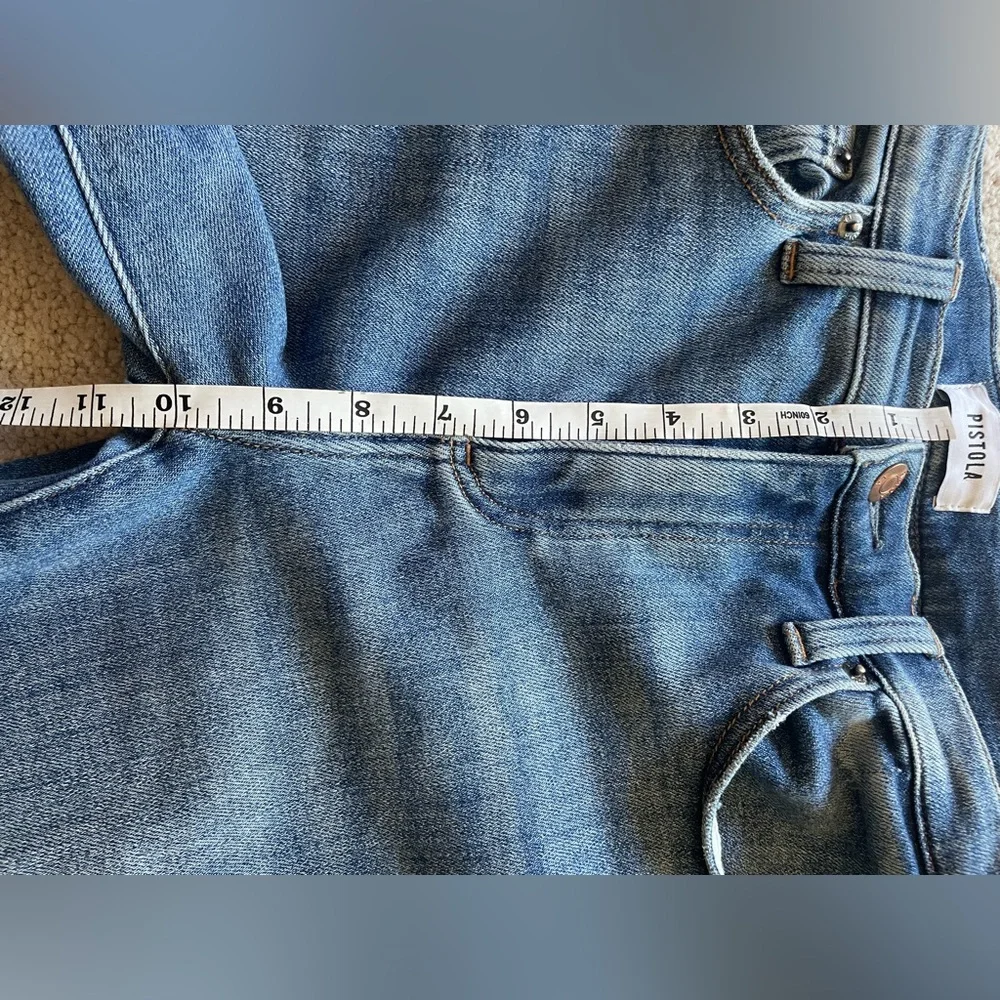 Pistola High-Waist Straight Leg Light Blue Denim Jeans  Minimalist - Picture 9 of 9